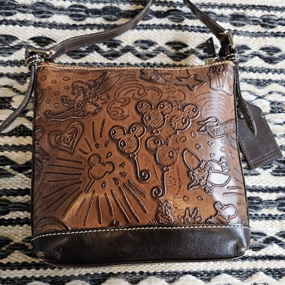Disney Dooney & Bourke Sketch Brown Leather Crossbody - Picture 5 of 16